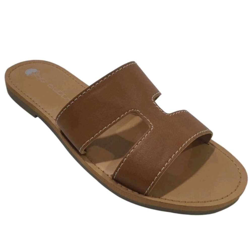 Big Buddha H flats sandal Tan faux leather 8 9 - Picture 1 of 5